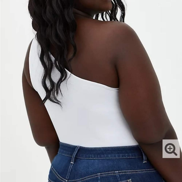 WHITE ONE SHOULDER FOXY TOP - Picture 3 of 4